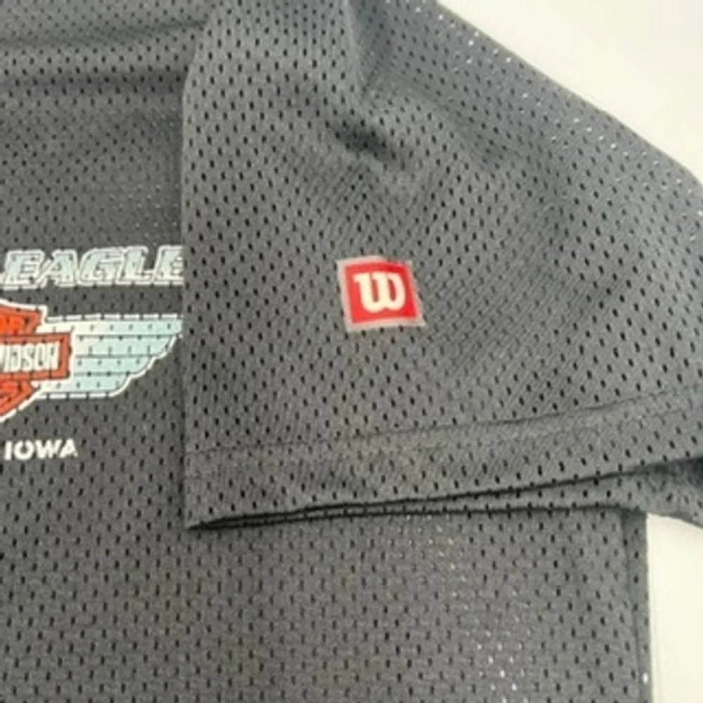 Wilson‎ Harley-Davidson Silver Eagle Baseball Jersey Black Mesh Mens XXL 03 Iowa